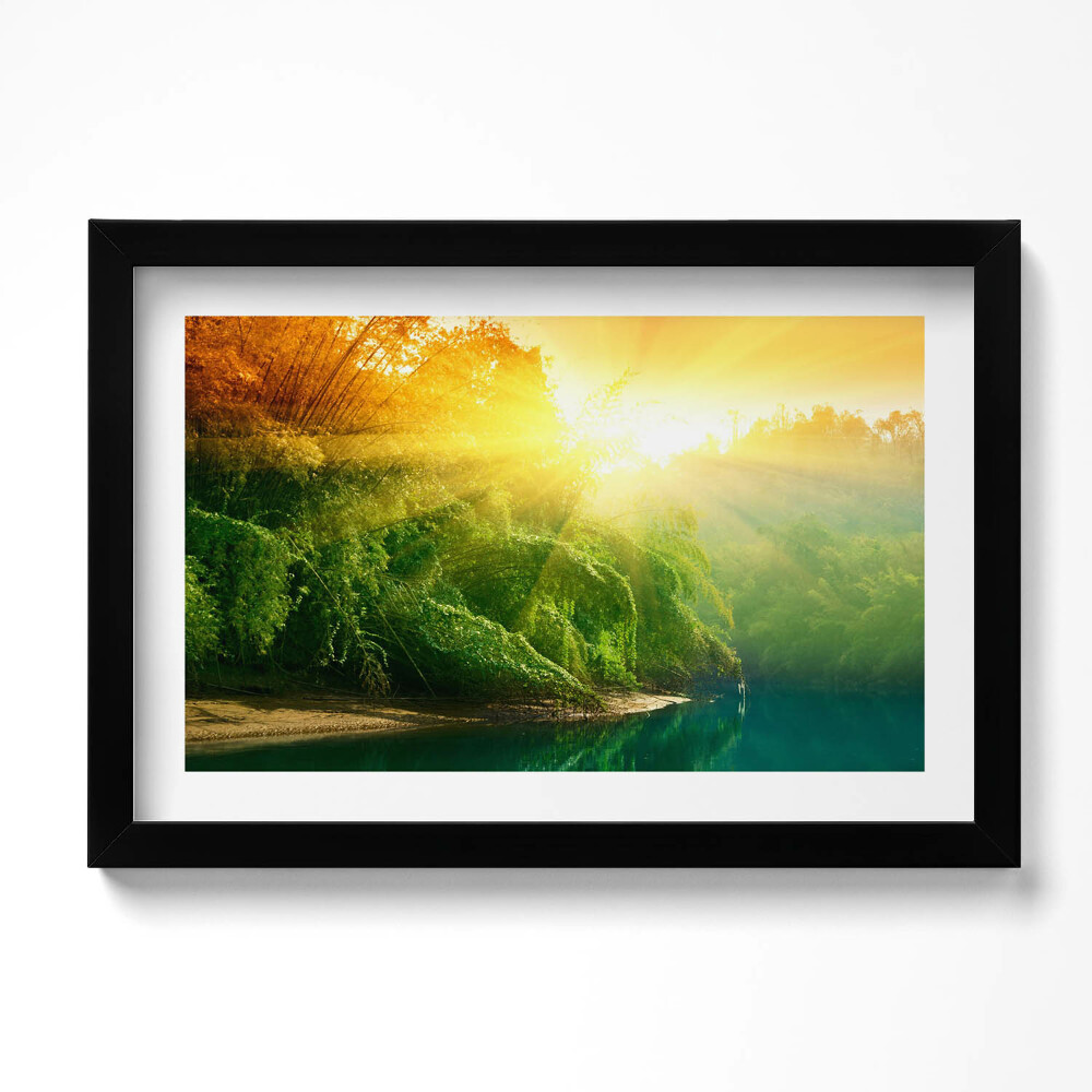 Kép keretben Tájkép természet napsütésben