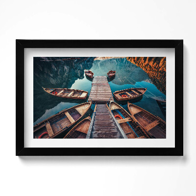 Keretezett kép Híd és tó Pragser Wildsee