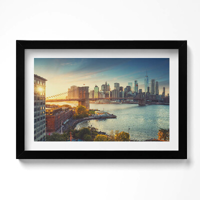 Kép keretben New York Manhattan Brooklyn híd