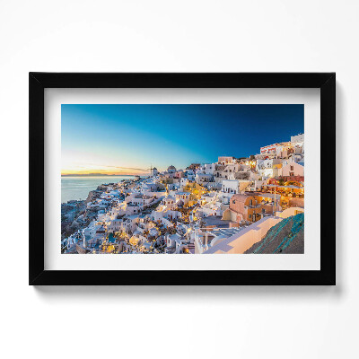 Kép keretben Santorini naplemente