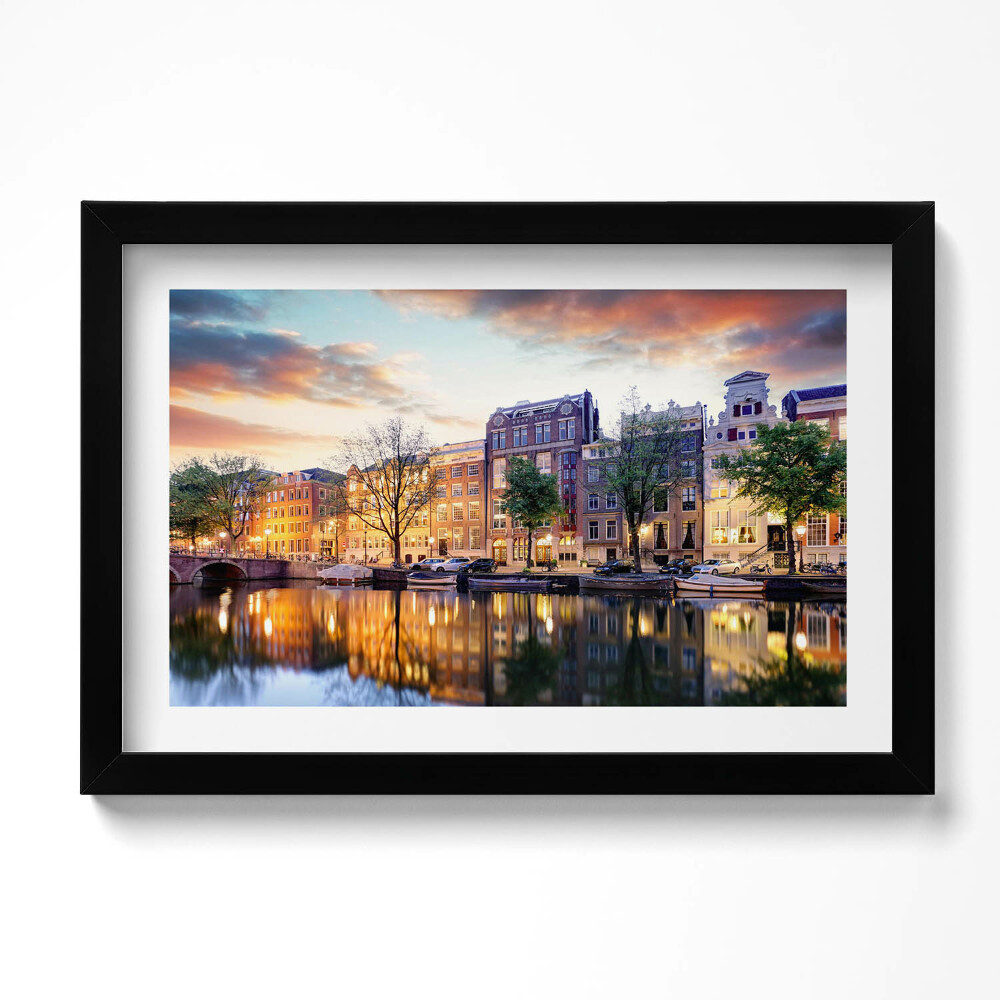 Kép keretben Házak Amszterdam Hollandia