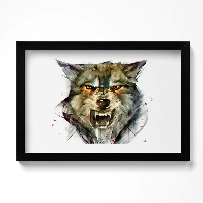 Kép keretben Rajzolt portré egy farkas