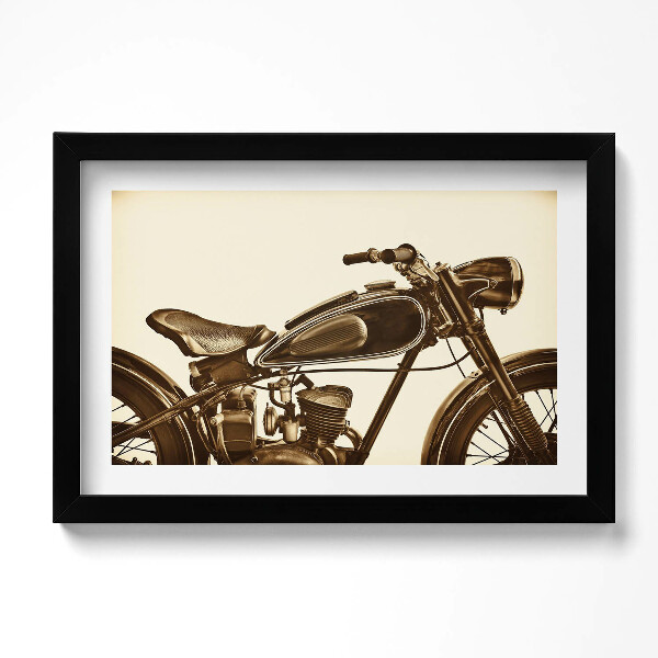 Keretezett kép Retro szepia -stílusban Vintage stílusú motorkerékpár