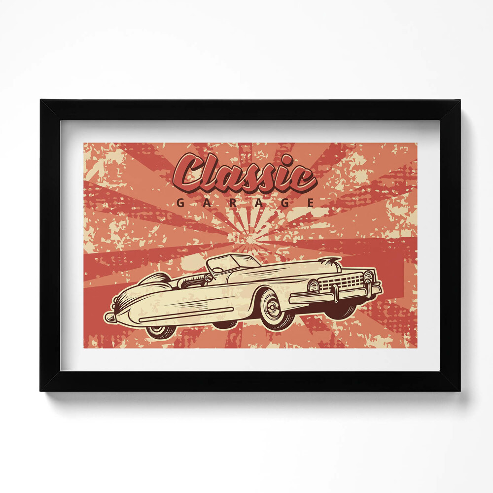 Kép keretben Grunge Vintage Retro autó