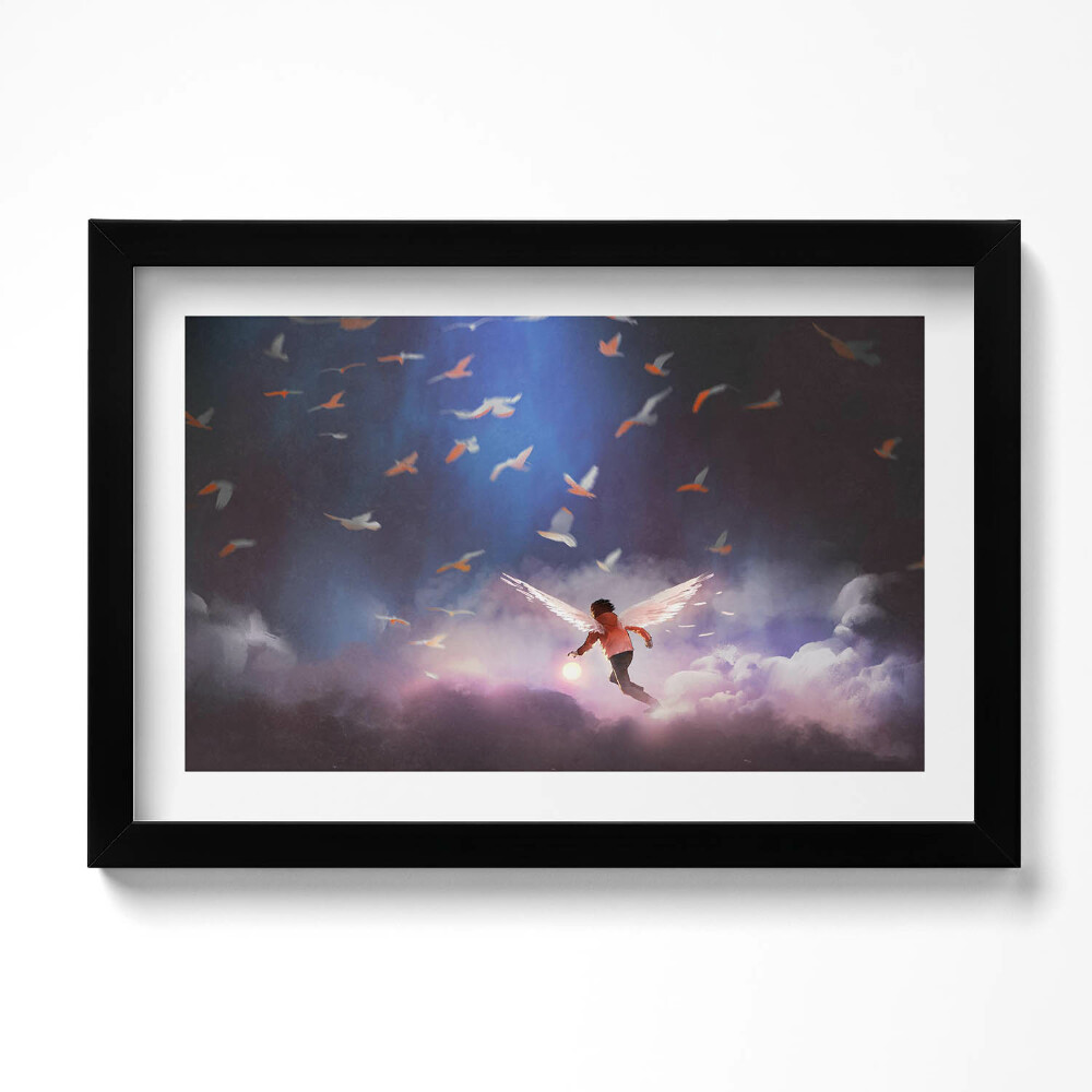 Keretezett kép Fiú angyalszárnyakkal