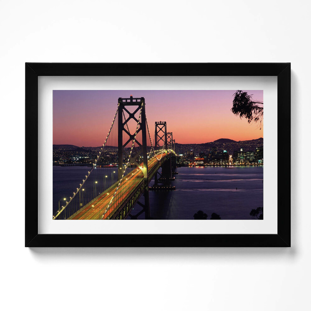 Keretezett kép San Francisco híd és naplemente