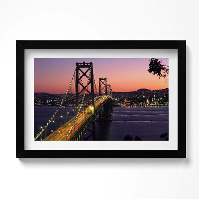 Keretezett kép San Francisco híd és naplemente