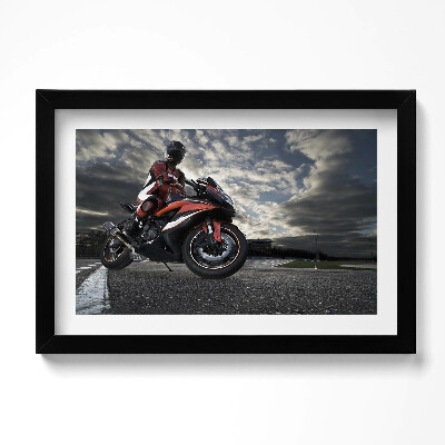 Kép keretben Ember motorkerékpáron