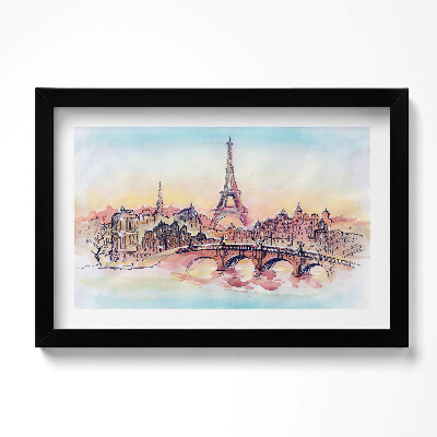 Keretezett kép Párizs festett látképe