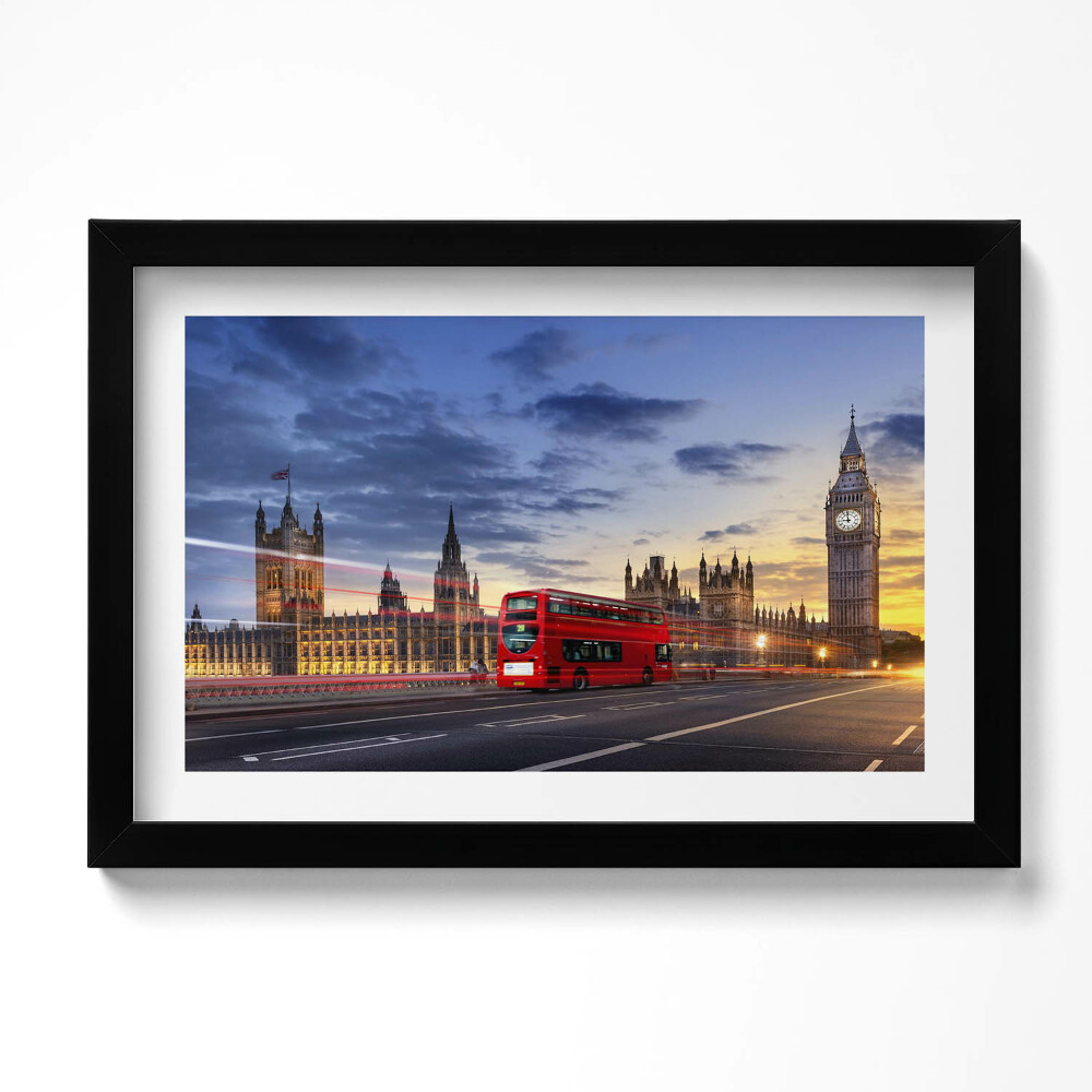 Keretezett kép Piros busz Londonban