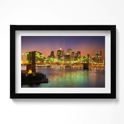 Kép keretben Brooklyn híd éjszaka