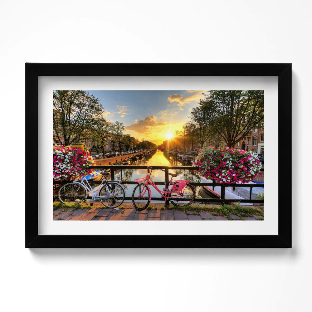 Kép keretben Napfelkelte Amszterdam felett