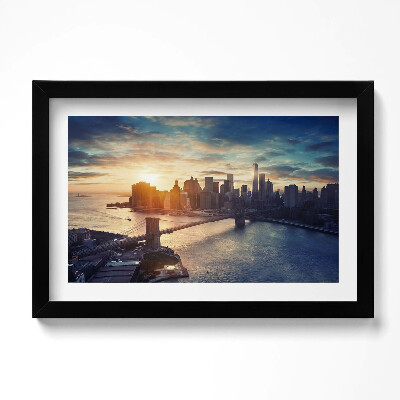 Keretezett kép New York Manhattan és naplemente