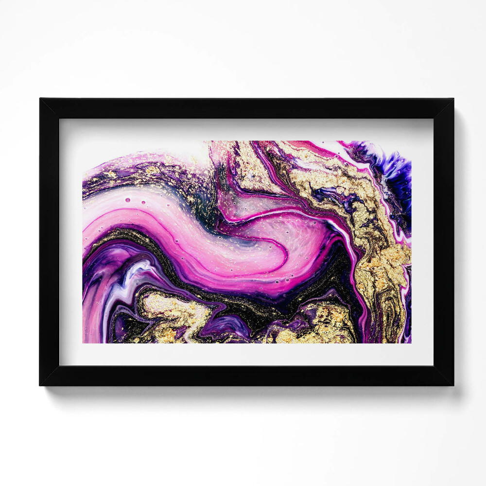 Keretezett kép Márvány absztrakció arannyal