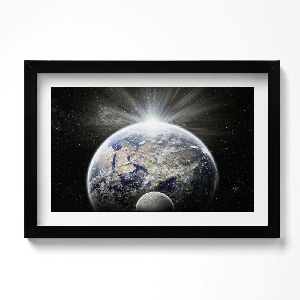 Kép keretben A Föld és a Hold látványa