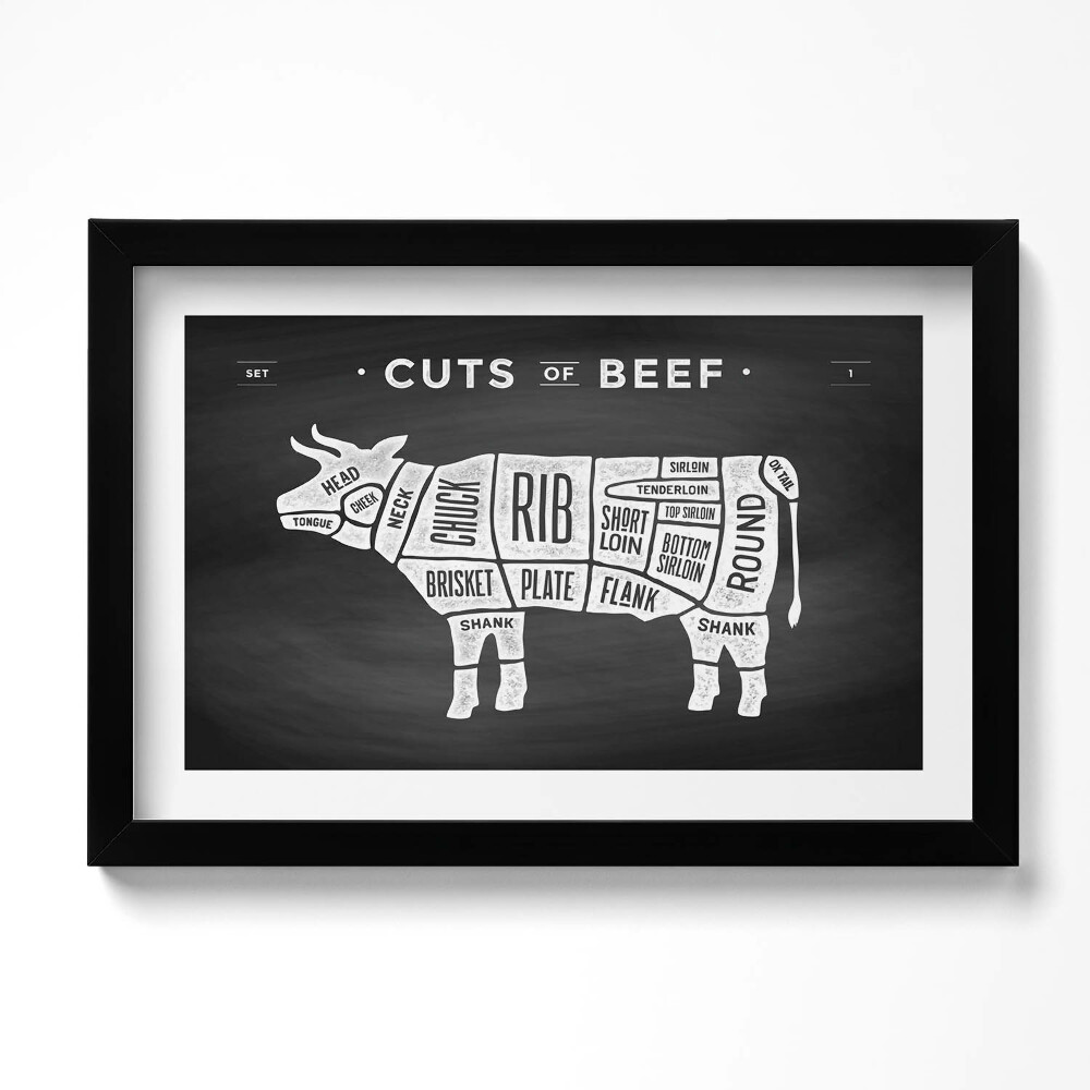 Keretezett kép Tehén - hentes marhahús plakátja hentes marhahús poszter