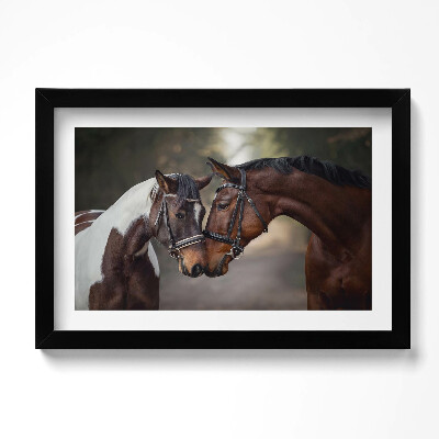 Keretezett kép Portrait of horses in the forest