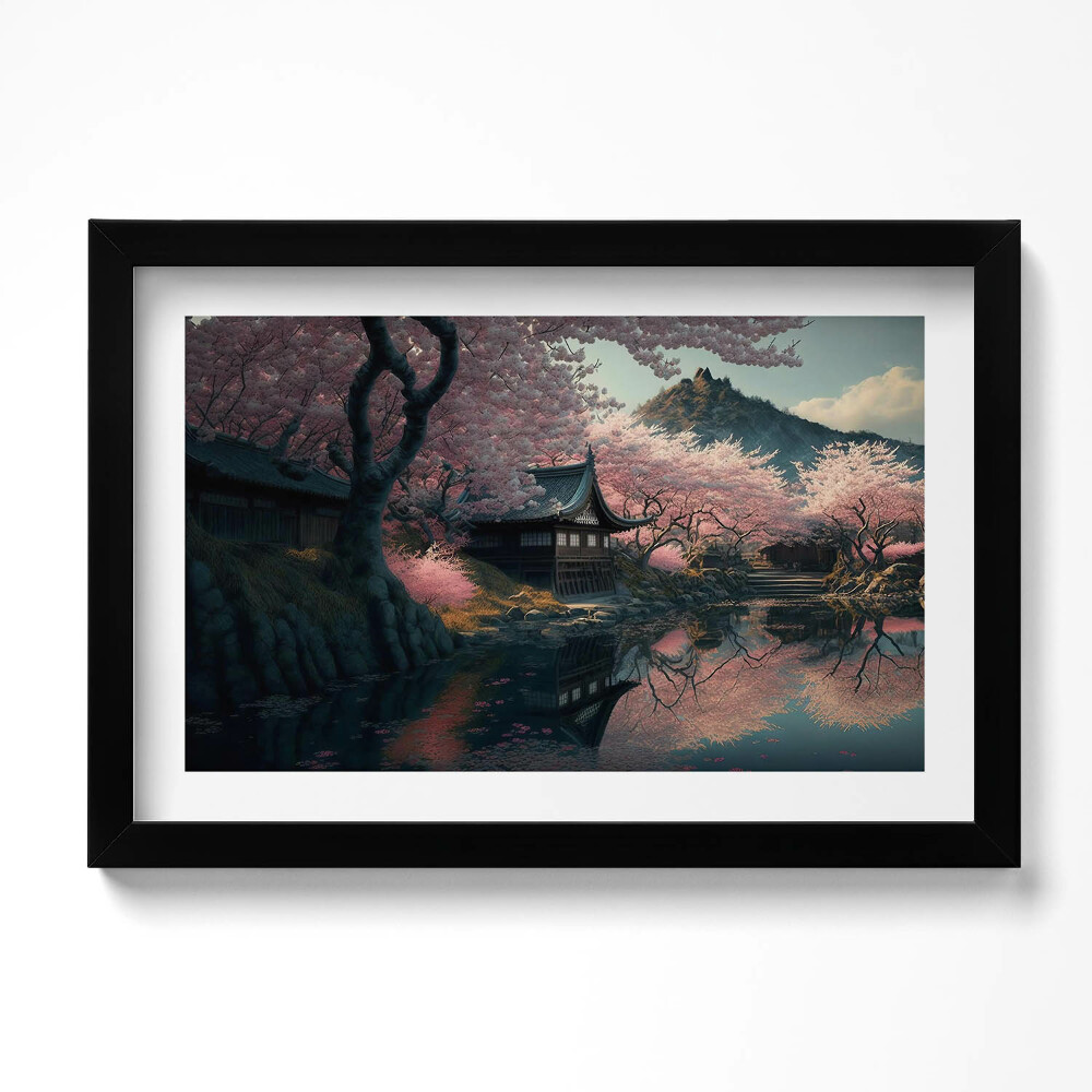 Kép keretben Gyönyörű ázsiai cseresznyevirág