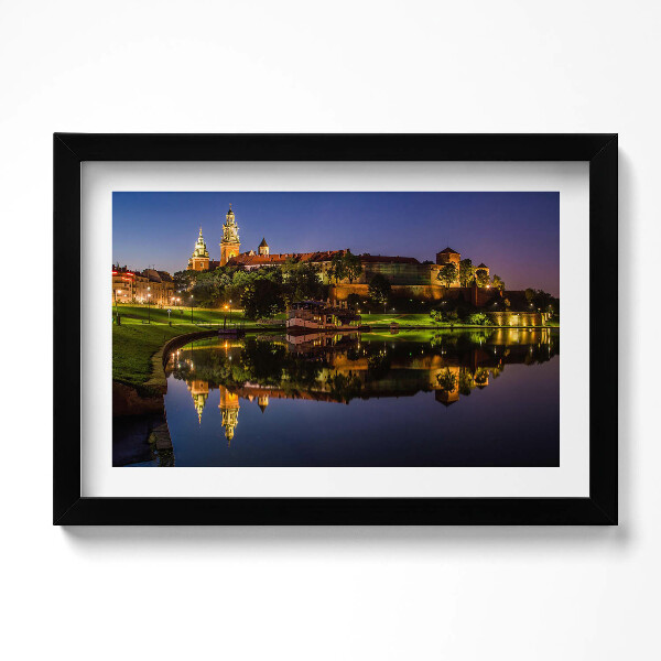 Kép keretben Wawel at night Vistula