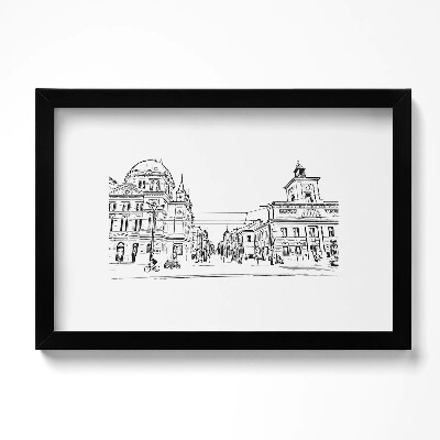 Kép keretben Poznań óvárosának illusztrációja