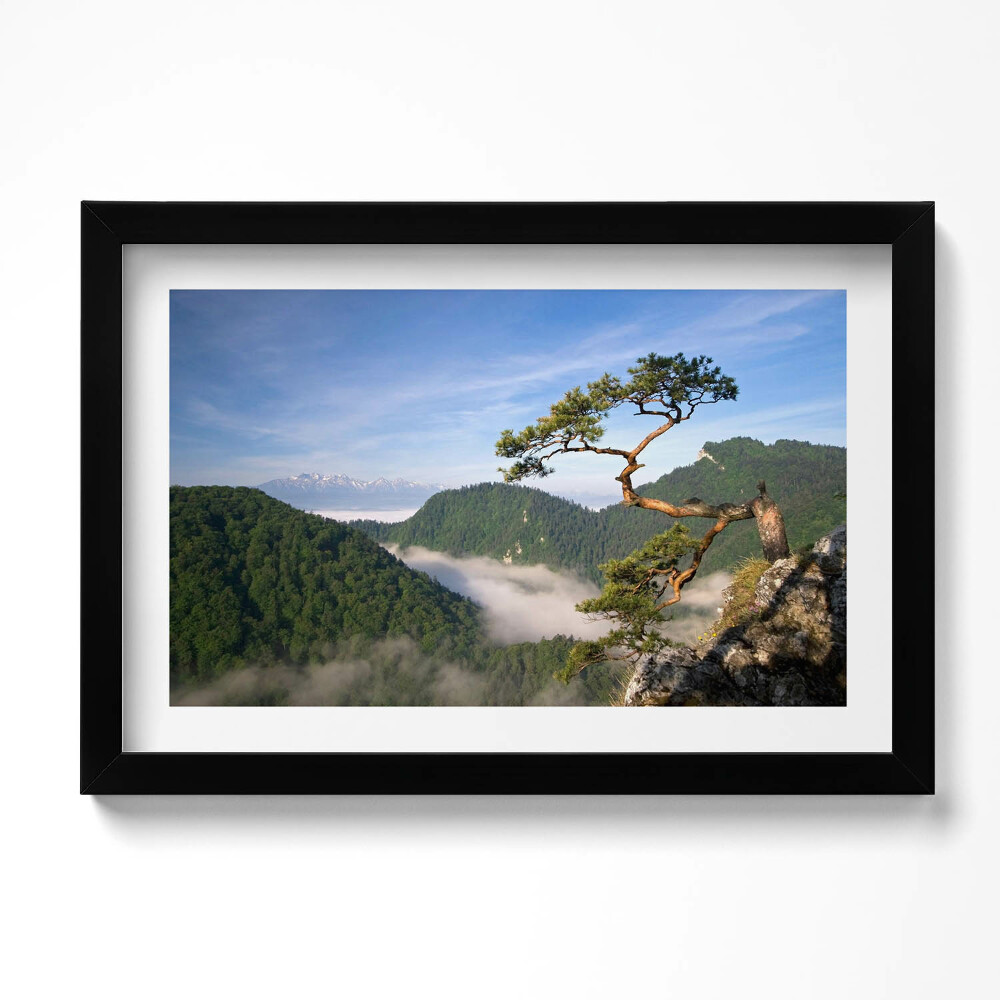 Kép keretben Sólyomcsúcs a Pieniny-hegységben