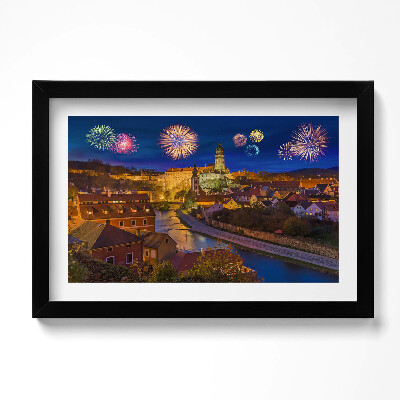 Keretezett kép Tűzijáték Krumlov Csehországban