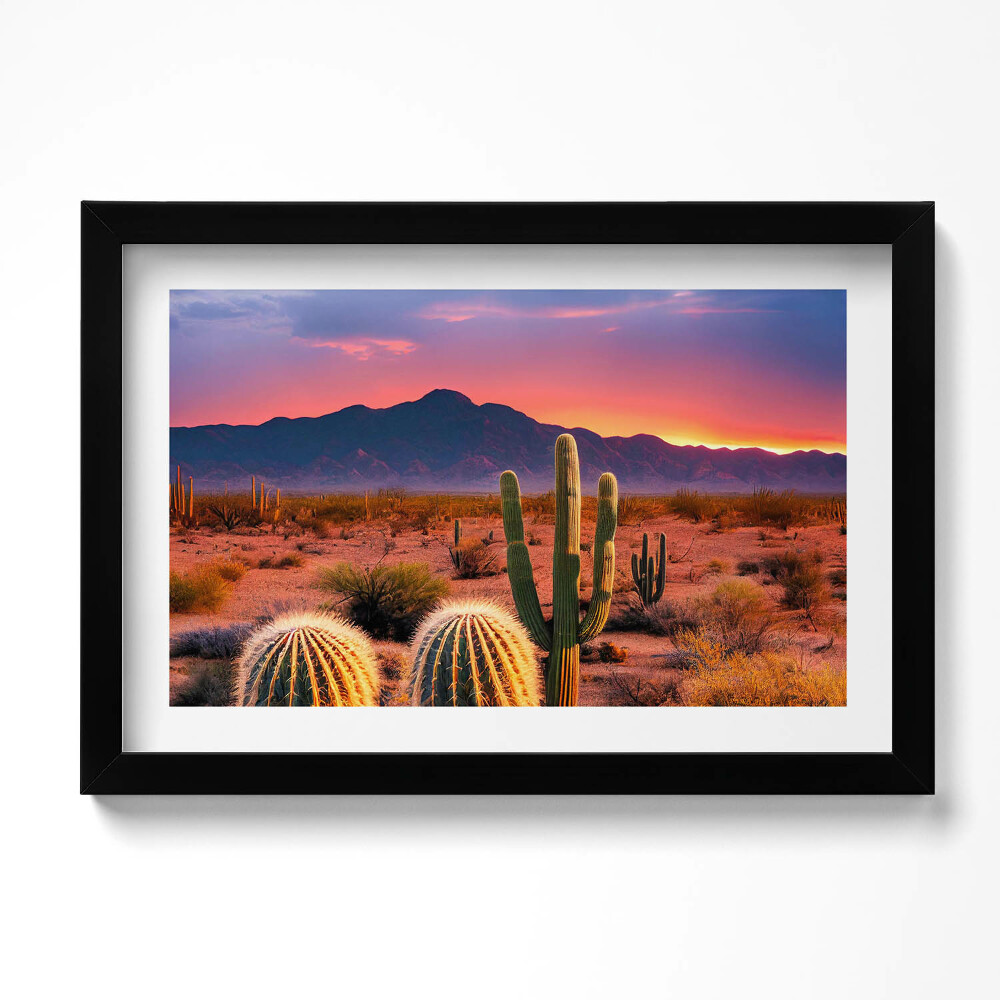 Keretezett kép Naplemente a sivatagban