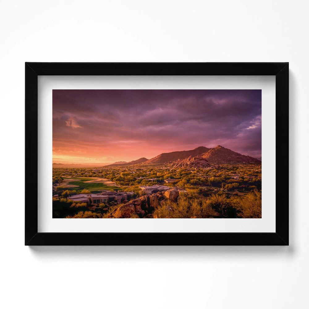 Kép keretben Naplemente North Scottsdale felett
