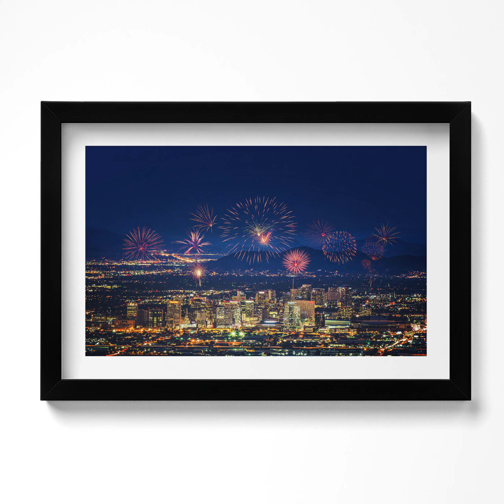 Keretezett kép Phoenix városa éjszaka