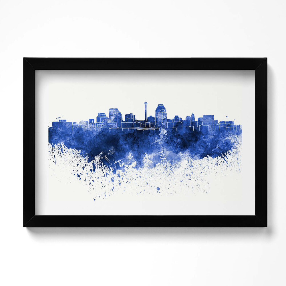 Kép keretben San Antonio akvarellpanoráma