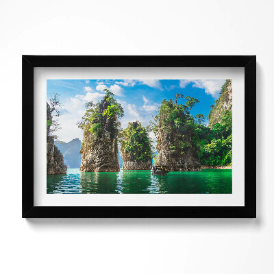 Keretezett kép Tó a természet fái