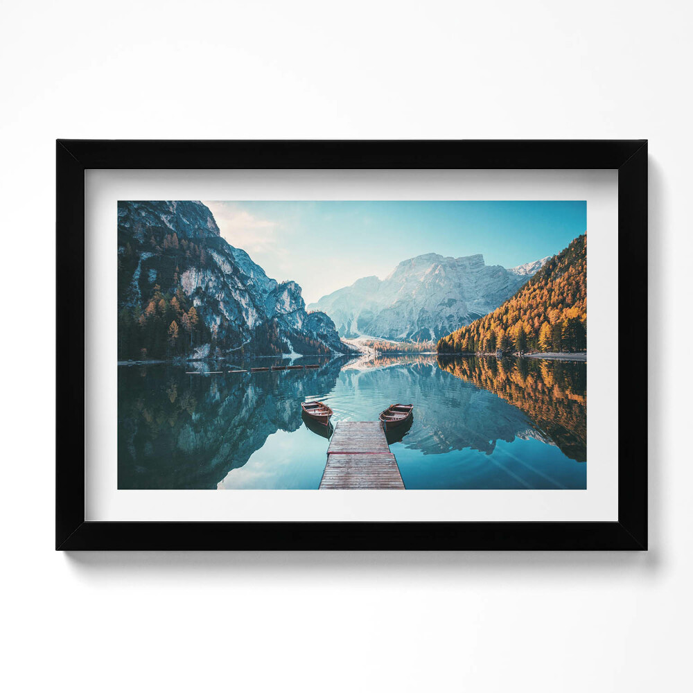 Keretezett kép Csónakok egy tavon