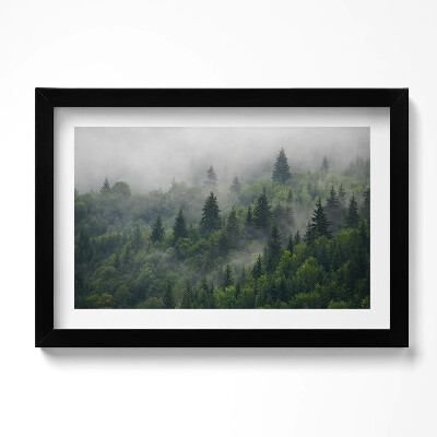 Kép keretben Erdei táj a ködben köd