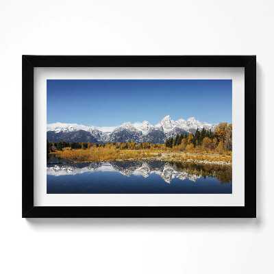 Kép keretben Hegyi tó és őszi fák