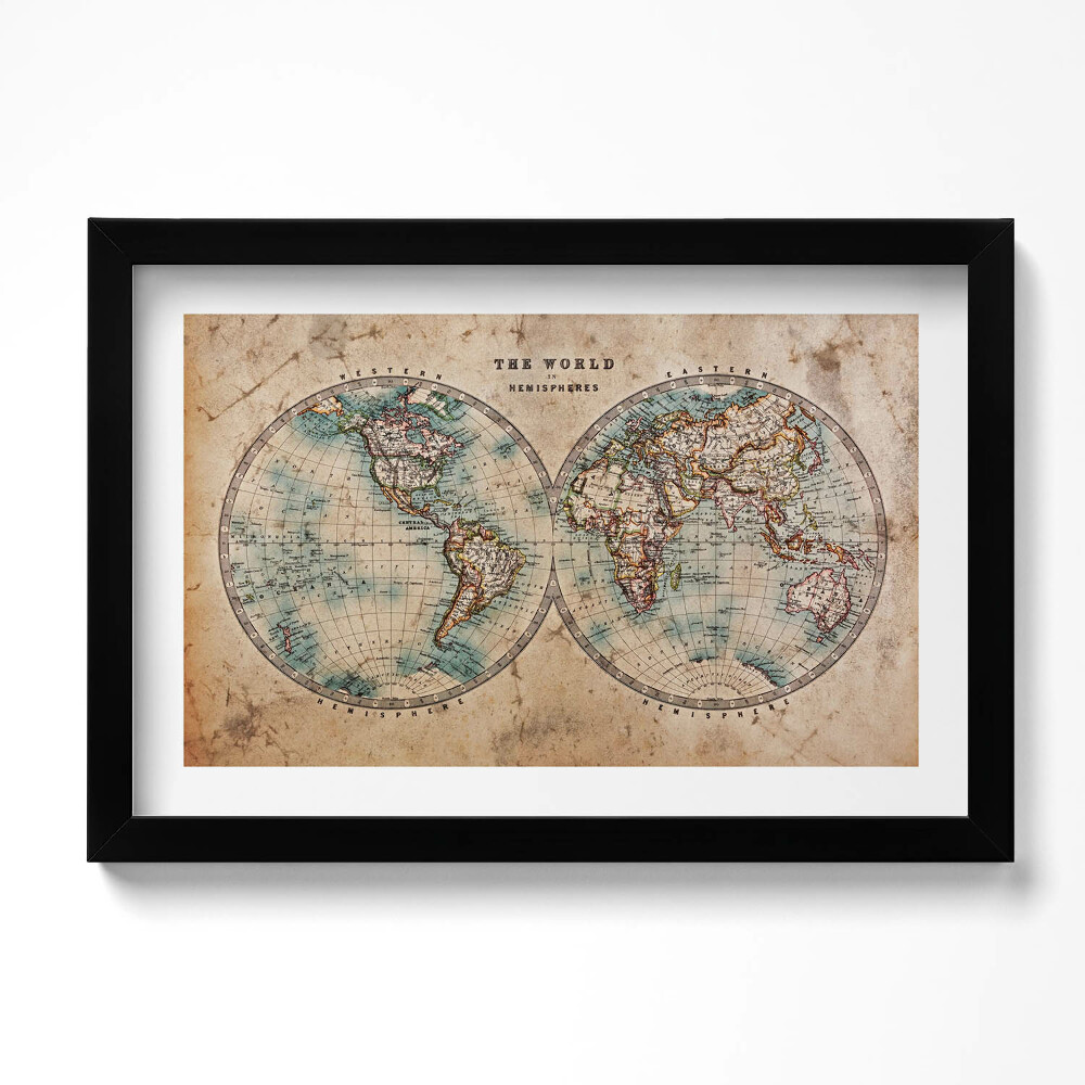 Kép keretben Old world map