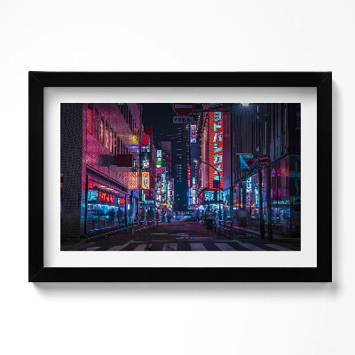 Keretezett kép Ázsiai város éjszaka