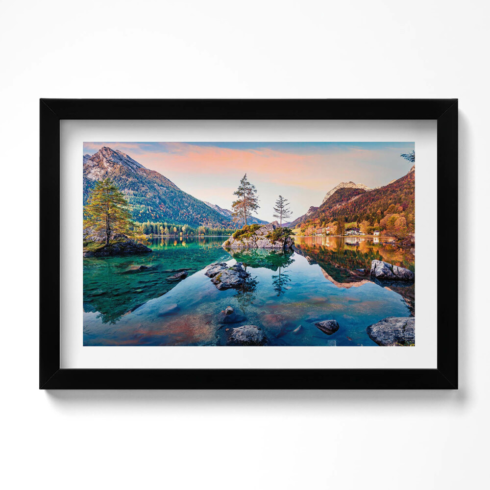 Kép keretben Gyönyörű hegyi tó táj