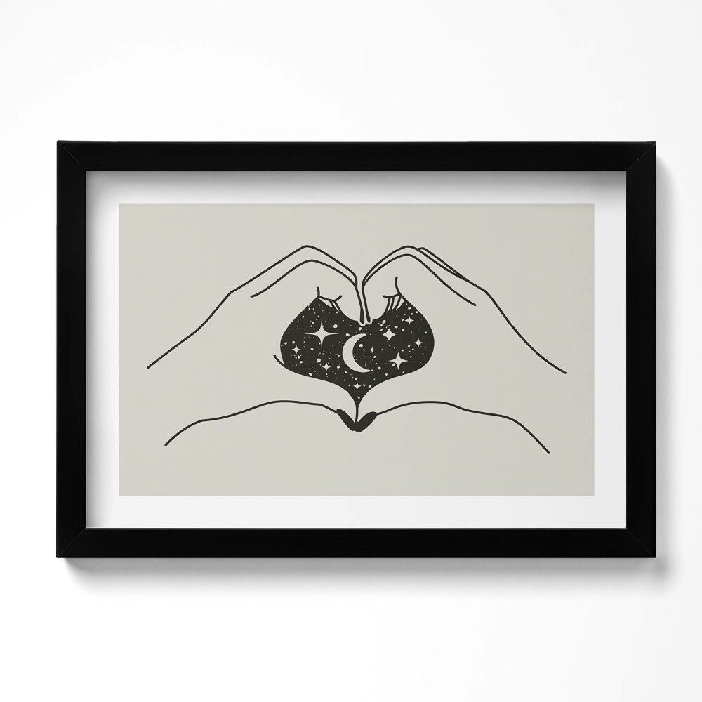 Kép keretben Pálma és kozmosz szíve - illusztráció