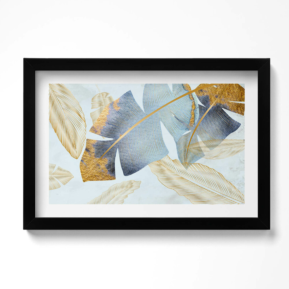 Keretezett kép Glamour banánlevelek arannyal