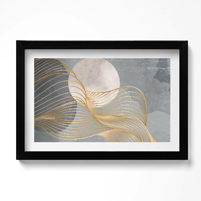 Keretezett kép Absztrakt illusztráció a Holdról arannyal