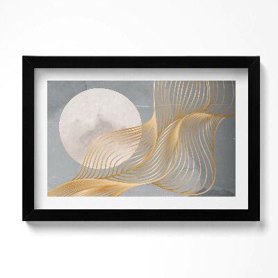 Kép keretben Absztrakt illusztráció a Holdról arannyal