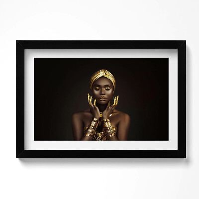 Kép keretben Afrikai nő portréja arannyal