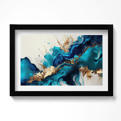 Keretezett kép Folyékony absztrakt arannyal