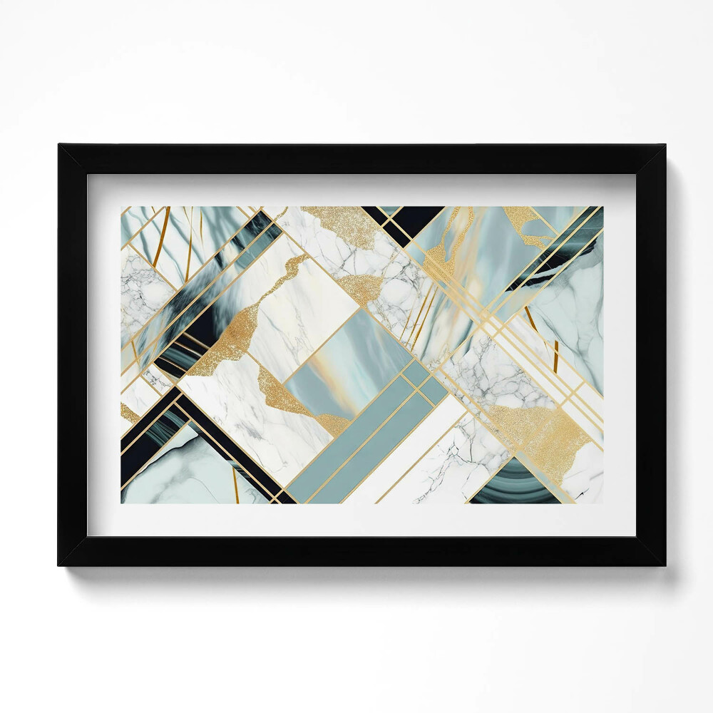 Kép keretben Geometriai absztrakció arannyal