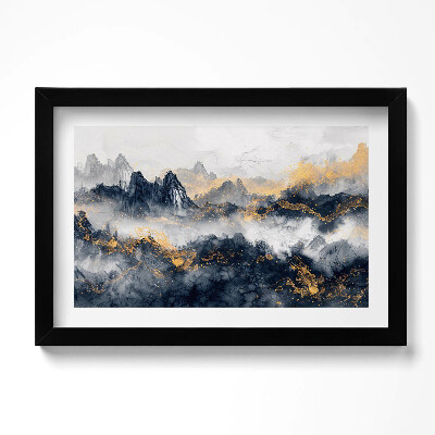 Keretezett kép Absztrakt tájkép hegyek között felhők között