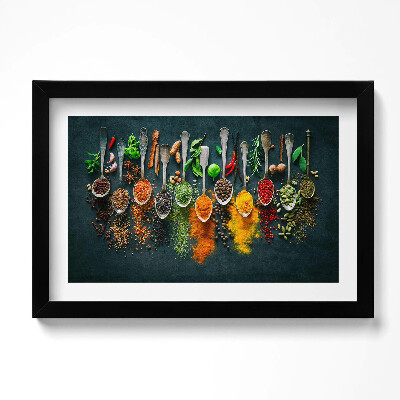 Keretezett kép Kanál színes fűszerekkel