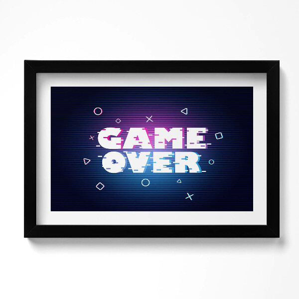 Kép keretben Stilizált felirat a játékosnak "Game over"