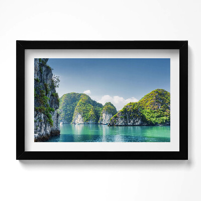 Kép keretben Türkiz tenger és sziklák