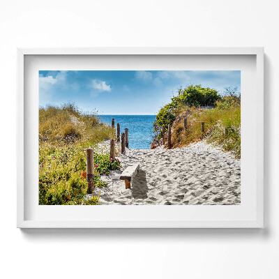 Kép keretben Tengerparti ösvény homok víz