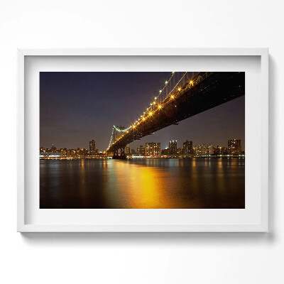Kép keretben Híd éjszakai világításban